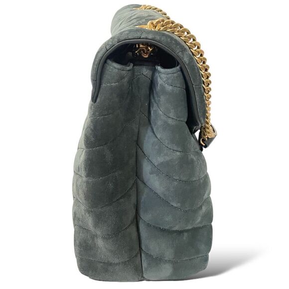 ❤️SOLD❤️SAINT LAURENT LOULOU MEDIUM SHOULDER/CROSSBODY BAG IN QUILTED SUEDE - Picture 9 of 15
